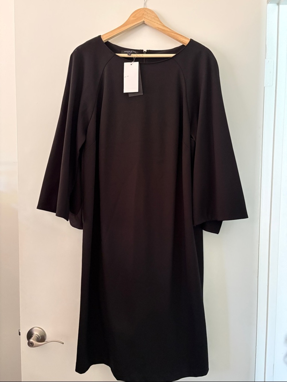Lafayette 148 New York Black Long-Sleeve Shift Dress